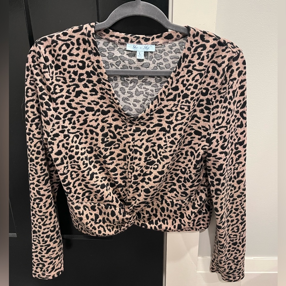 She + Sky cheetah long sleeve